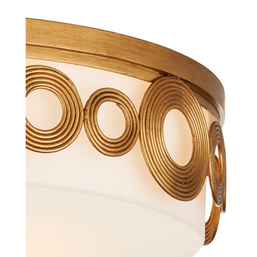 Currey & Company Gyges 18" Brass Circles 1-Light Flush Mount 1