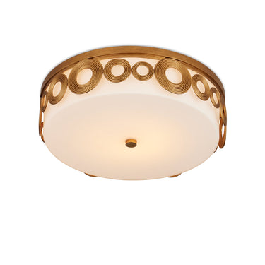 Currey & Company Gyges 18" Brass Circles 1-Light Flush Mount 3