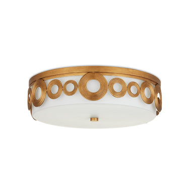 Currey & Company Gyges 18" Brass Circles 1-Light Flush Mount 4