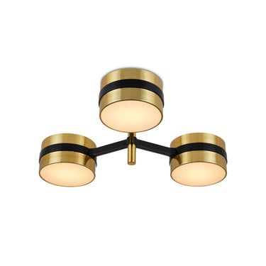 Currey & Company Heybrook 26" Brass 3-Light LED Semi-Flush Mount 3