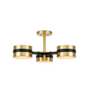 Currey & Company Heybrook 26" Brass 3-Light LED Semi-Flush Mount 