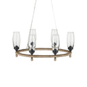 Currey & Company Hightider 36" Glass Oval 6-Light Chandelier 2