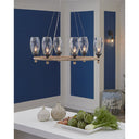Currey & Company Hightider 36" Glass Oval 6-Light Chandelier 4
