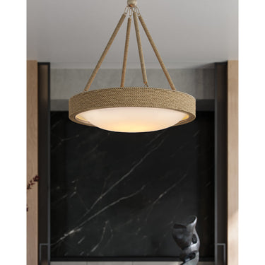 Currey & Company Hopscotch 24" Rope LED Chandelier 7