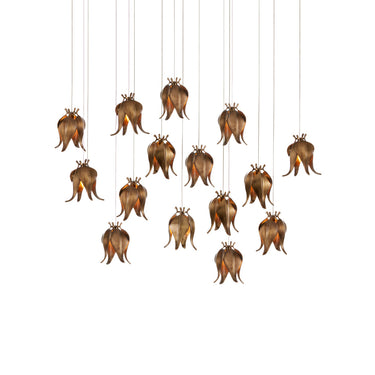 Currey & Company Iota 15-Light Linear Multi-Drop Pendant 