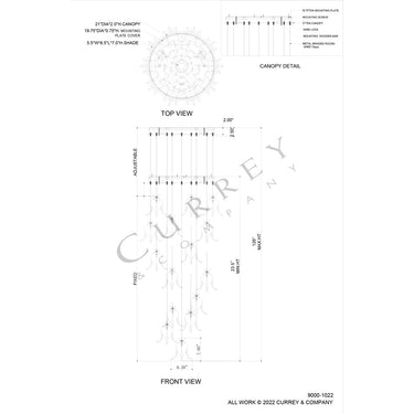 Currey & Company Iota 15-Light Round Multi-Drop Pendant 4