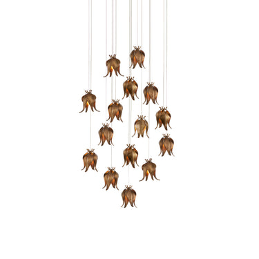 Currey & Company Iota 15-Light Round Multi-Drop Pendant 