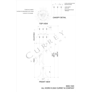 Currey & Company Iota 3-Light Round Multi-Drop Pendant 4