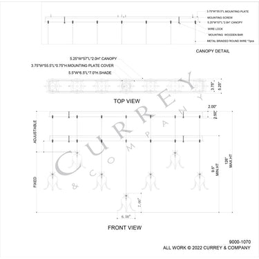 Currey & Company Iota 7-Light Linear Multi-Drop Pendant 4