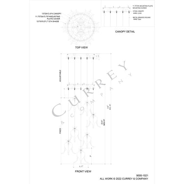 Currey & Company Iota 7-Light Round Multi-Drop Pendant 4