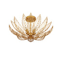 Currey & Company Leaflace 26" Gold 4-Light Semi-Flush Mount 2