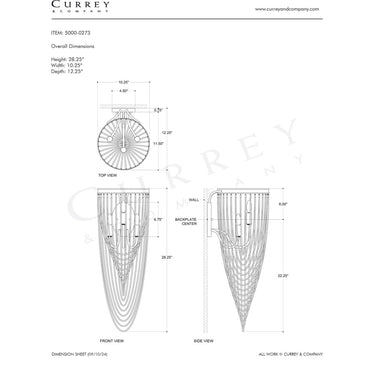 Currey & Company Lucien 3-Light Wall Sconce 6