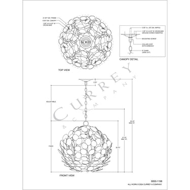 Currey & Company Lunaria 21.5" Silver 1-Light Orb Chandelier 7