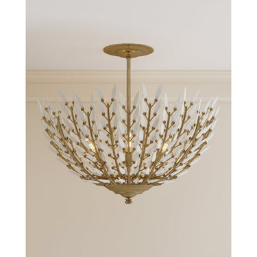 Currey & Company Magnum Opus 22.5" Brass 4-Light Semi-Flush Mount 4