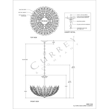 Currey & Company Magnum Opus 22.5" Brass 4-Light Semi-Flush Mount 5
