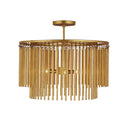 Currey & Company Mantra 24" Gold 3-Light Semi-Flush Mount 