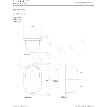 Currey & Company Maritime Outdoor 1-Light Wall Sconce 21