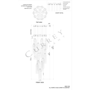 Currey & Company Medusa 15-Light Round Multi-Drop Pendant 4