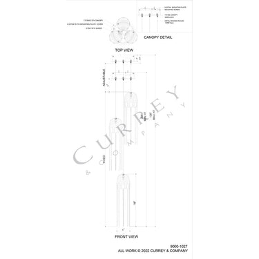 Currey & Company Medusa 3-Light Round Multi-Drop Pendant 4
