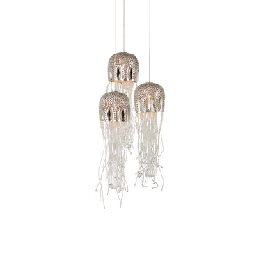 Currey & Company Medusa 3-Light Round Multi-Drop Pendant 