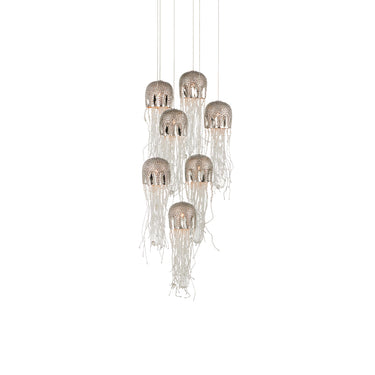 Currey & Company Medusa 7-Light Round Multi-Drop Pendant 