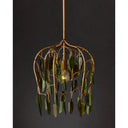 Currey & Company Midsummer 16" Green Leaves 1-Light Pendant 5