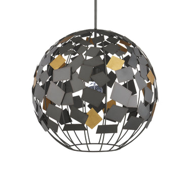 Currey & Company Moon Night 23.5" Gray & Gold 1-Light Orb Chandelier 2
