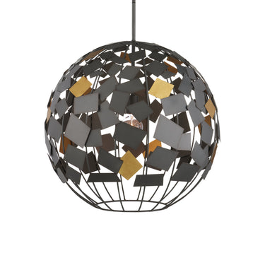 Currey & Company Moon Night 23.5" Gray & Gold 1-Light Orb Chandelier 