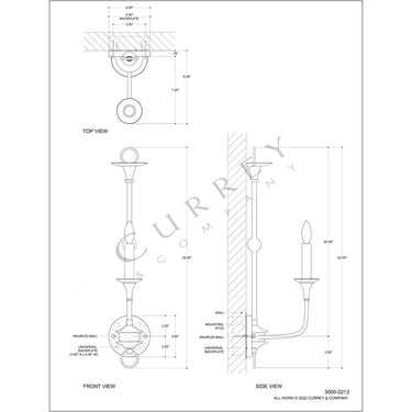 Currey & Company Nottaway 1-Light Wall Sconce 12