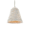 Currey & Company Overlay 12.5" White 1-Light Pendant 2
