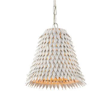 Currey & Company Overlay 12.5" White 1-Light Pendant 2