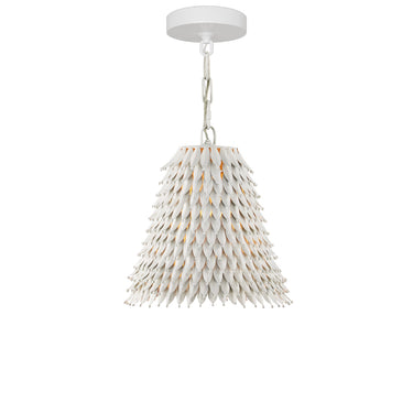 Currey & Company Overlay 12.5" White 1-Light Pendant 4