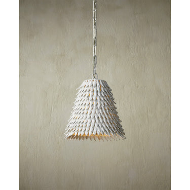 Currey & Company Overlay 12.5" White 1-Light Pendant 5