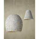 Currey & Company Overlay 12.5" White 1-Light Pendant 6