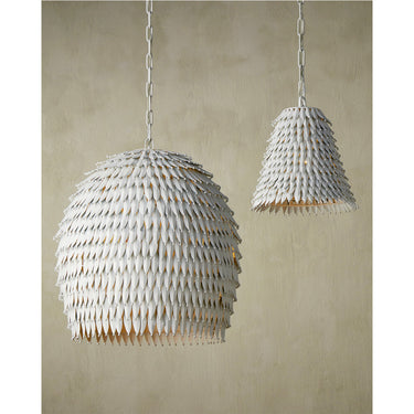 Currey & Company Overlay 12.5" White 1-Light Pendant 6