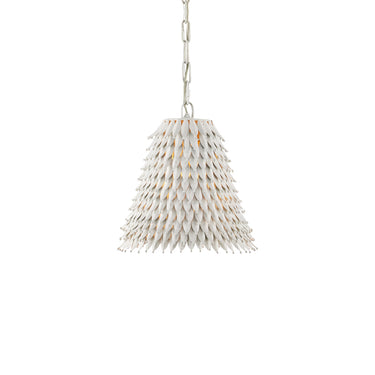 Currey & Company Overlay 12.5" White 1-Light Pendant 