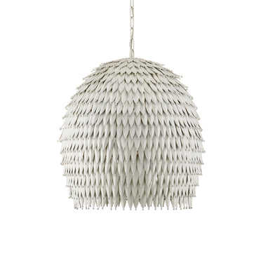 Currey & Company Overlay 24" White 3-Light Pendant 3
