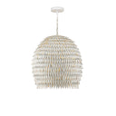 Currey & Company Overlay 24" White 3-Light Pendant 4