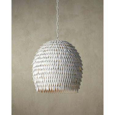 Currey & Company Overlay 24" White 3-Light Pendant 5