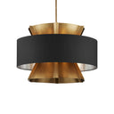 Currey & Company Oxenwood 24" Brass & Black 6-Light Chandelier 2