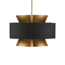 Currey & Company Oxenwood 24" Brass & Black 6-Light Chandelier 3