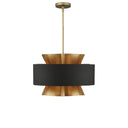 Currey & Company Oxenwood 24" Brass & Black 6-Light Chandelier 4