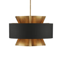 Currey & Company Oxenwood 24" Brass & Black 6-Light Chandelier 