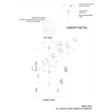 Currey & Company Palatino 1-Light Round Multi-Drop Pendant 3