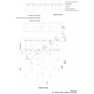 Currey & Company Palatino 15-Light Linear Multi-Drop Pendant 4