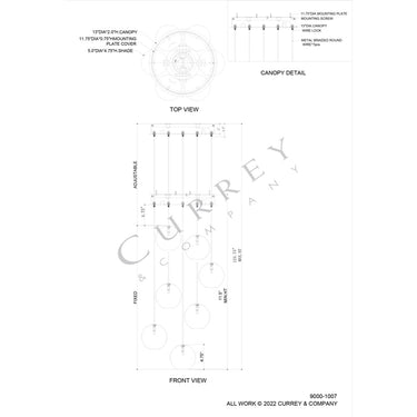 Currey & Company Palatino 7-Light Round Multi-Drop Pendant 4