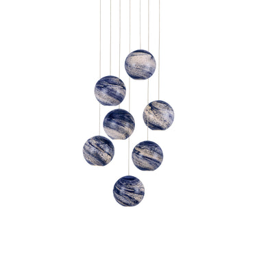 Currey & Company Palatino 7-Light Round Multi-Drop Pendant 