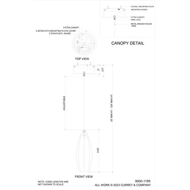 Currey & Company Parish 1-Light Round Multi-Drop 3