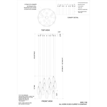 Currey & Company Parish 15-Light Round Multi-Drop 4