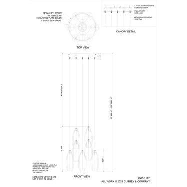 Currey & Company Parish 7-Light Round Multi-Drop 4